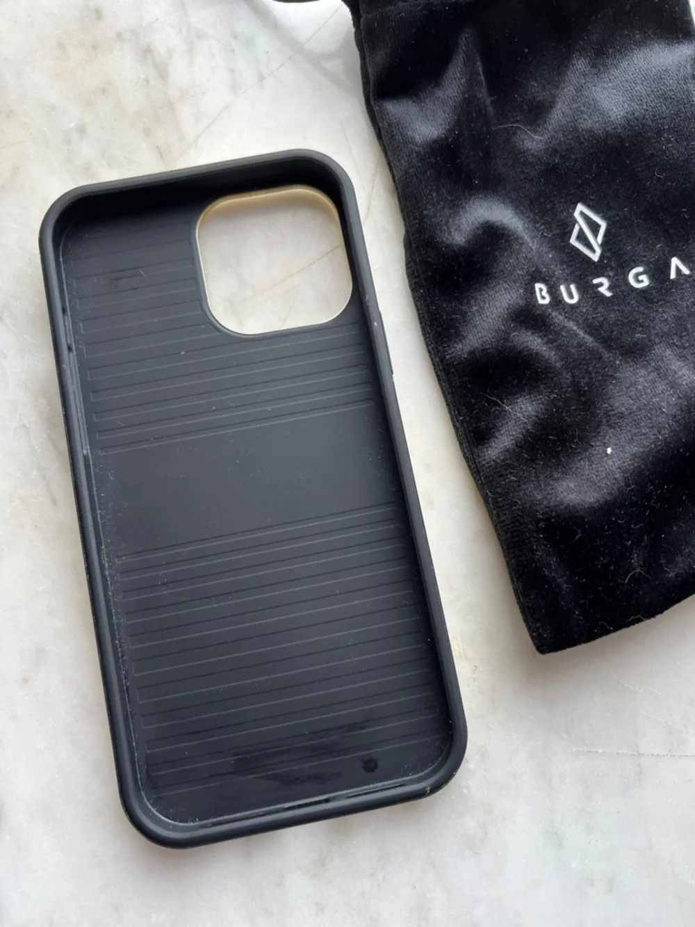 BURGA iPhone 13 Pro Max Sunbreak Yellow Striped Tough  Case with Velvet Pouch - Picture 3 of 4